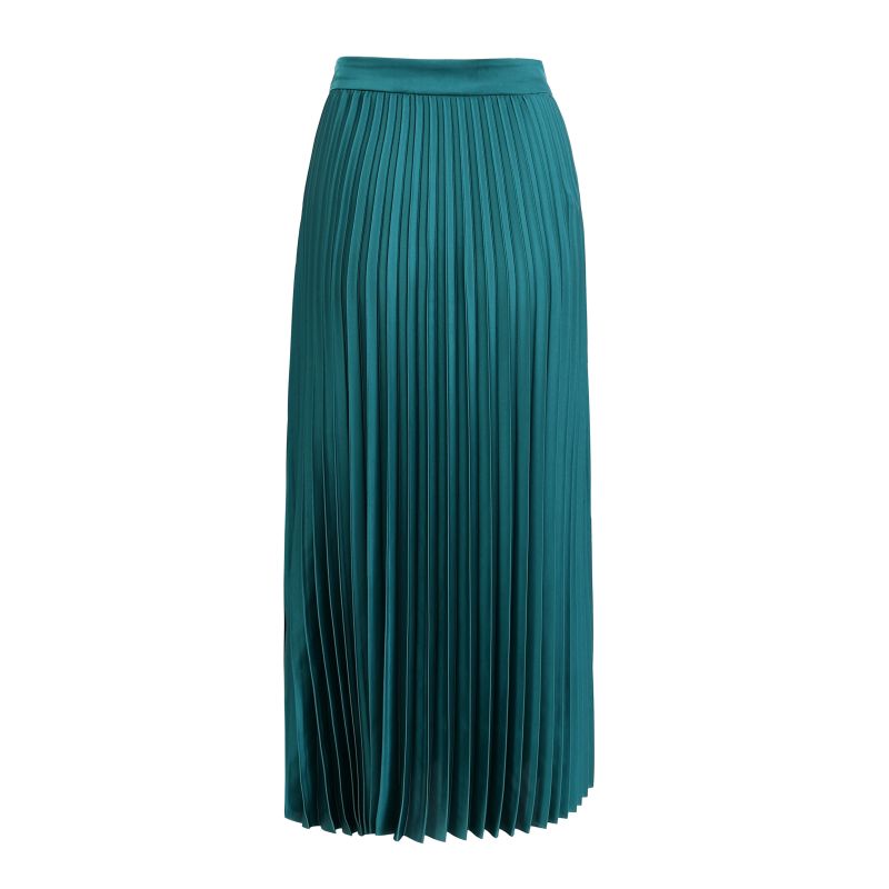 Pleated medium length high waist skirt