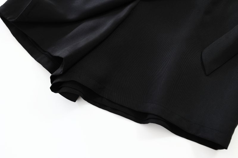 Black lace up cotton womens shorts