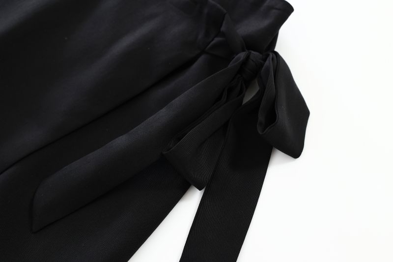 Black lace up cotton womens shorts